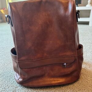 CHERUTY Women's PU Leather Anti-Theft Backpack